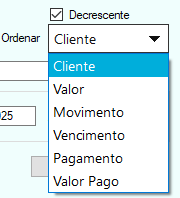 relat receber cliente ordenar